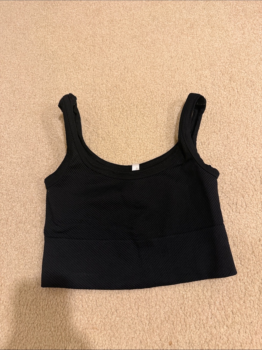 Nikibiki Black Ribbed Tank Crop Top